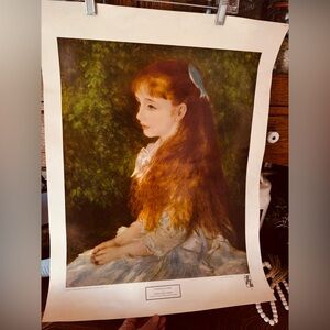 Vintage Litho Renoir Mademoiselle Irene Portrait Art Print 1979 by Haddad